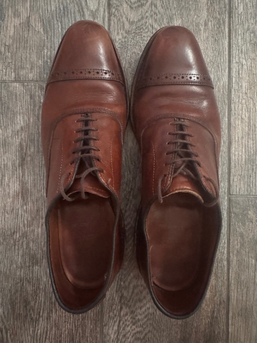 Allen Edmonds Fifth Avenue Leather Shoes 9.5B Brown Chili Leather